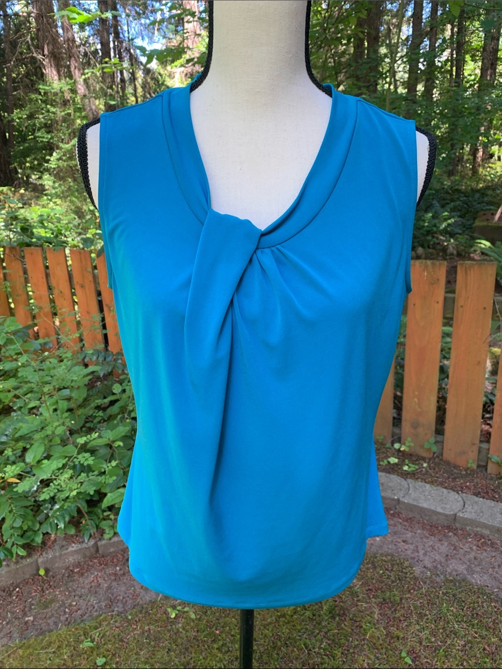 Calvin Klein Teal Twist-Front Sleeveless Camisole